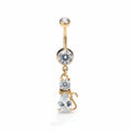 Zircon Cat Navel Ring
