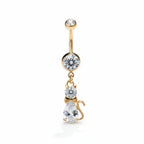 Zircon Cat Navel Ring