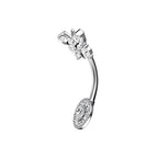 CZ Butterfly Navel Ring 14G