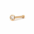 14Kt Gold CZ Stud Nose Ring