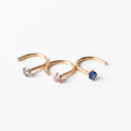 14Kt Yellow Gold Screw Nose Ring with Prong Setting Gem