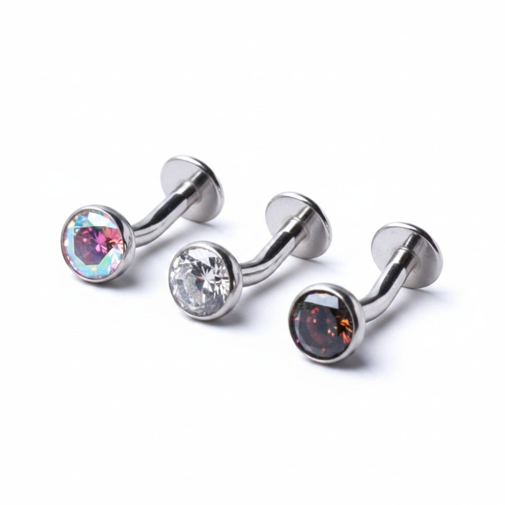 Floating CZ Navel Ring