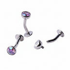 Floating CZ Navel Ring