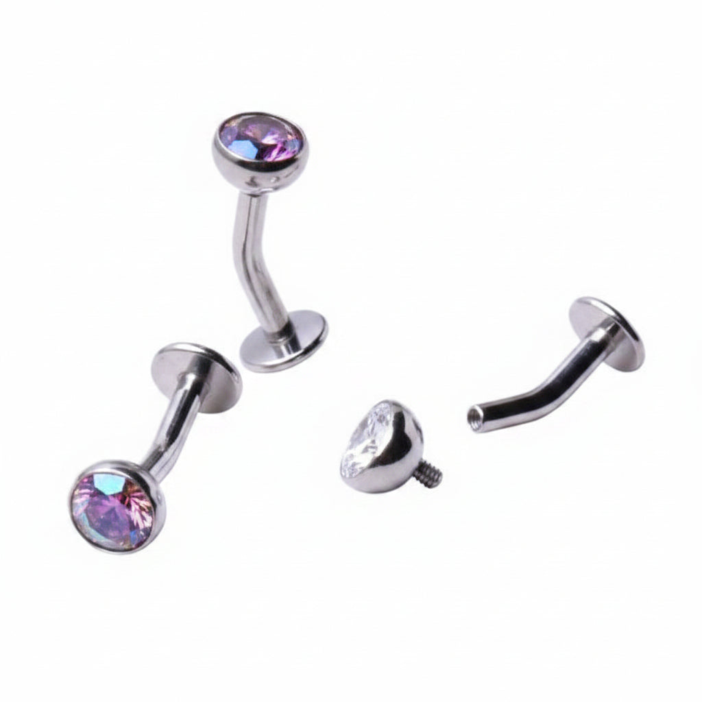 Floating CZ Navel Ring